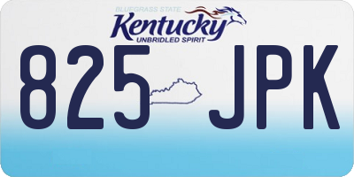 KY license plate 825JPK