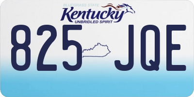 KY license plate 825JQE