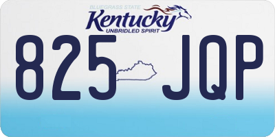 KY license plate 825JQP