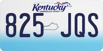 KY license plate 825JQS