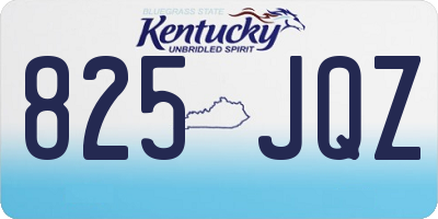 KY license plate 825JQZ