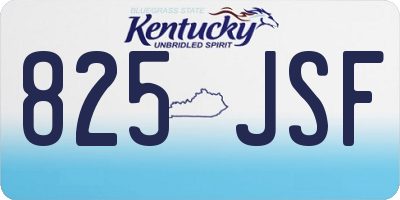 KY license plate 825JSF
