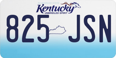 KY license plate 825JSN
