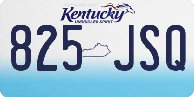 KY license plate 825JSQ