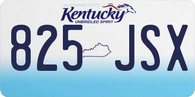 KY license plate 825JSX