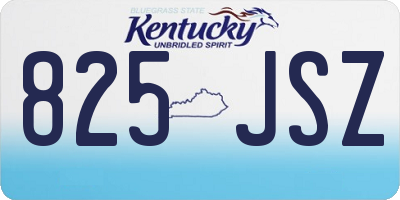 KY license plate 825JSZ