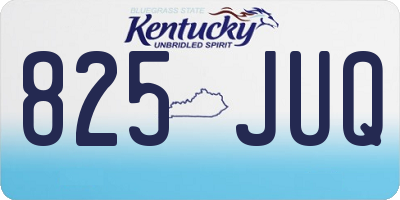 KY license plate 825JUQ