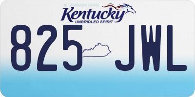 KY license plate 825JWL