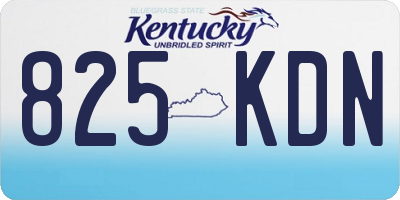 KY license plate 825KDN