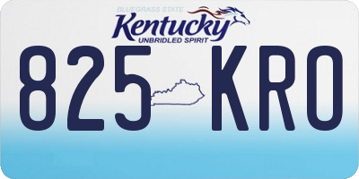 KY license plate 825KRO