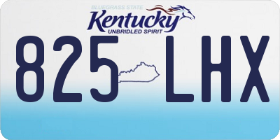 KY license plate 825LHX