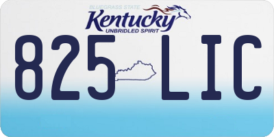 KY license plate 825LIC