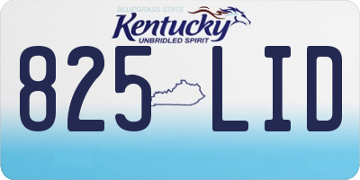KY license plate 825LID