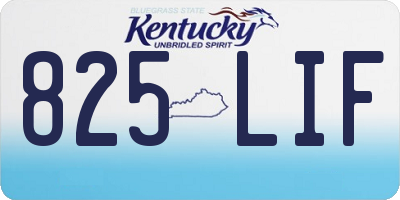 KY license plate 825LIF