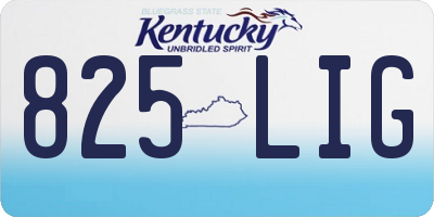 KY license plate 825LIG