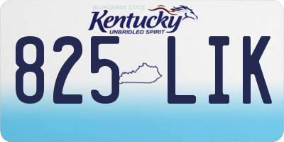 KY license plate 825LIK