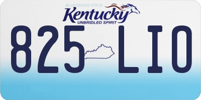 KY license plate 825LIO