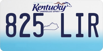 KY license plate 825LIR
