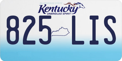 KY license plate 825LIS