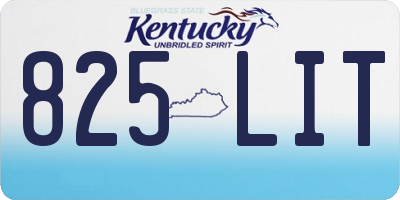 KY license plate 825LIT