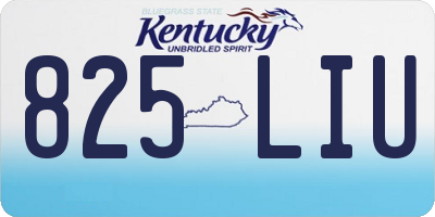KY license plate 825LIU