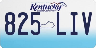 KY license plate 825LIV