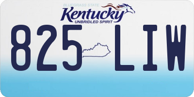 KY license plate 825LIW