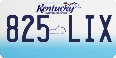KY license plate 825LIX