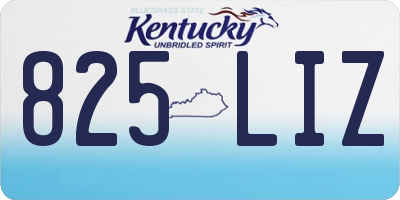 KY license plate 825LIZ