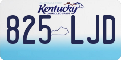 KY license plate 825LJD
