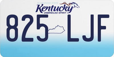 KY license plate 825LJF