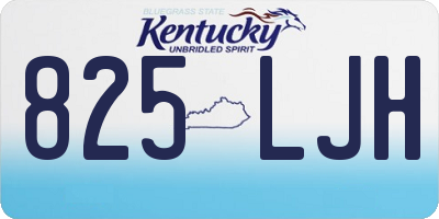 KY license plate 825LJH