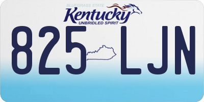 KY license plate 825LJN