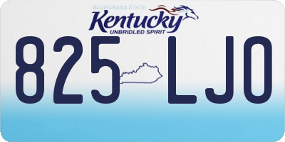 KY license plate 825LJO