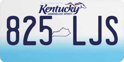 KY license plate 825LJS