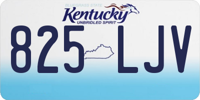 KY license plate 825LJV