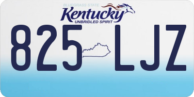 KY license plate 825LJZ
