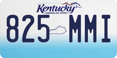 KY license plate 825MMI