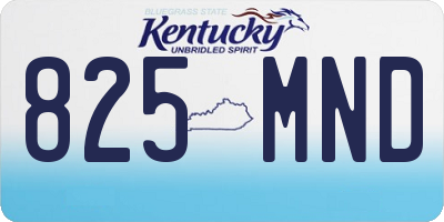 KY license plate 825MND