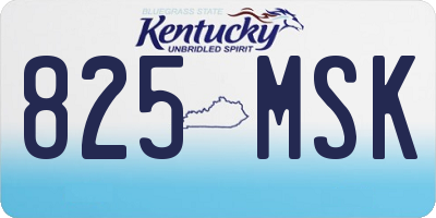 KY license plate 825MSK