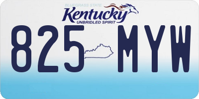 KY license plate 825MYW