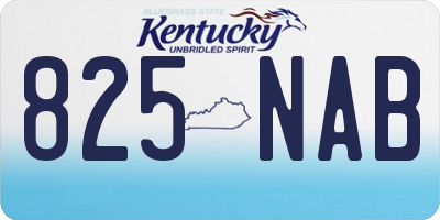 KY license plate 825NAB