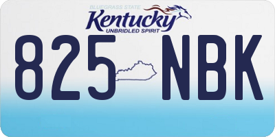 KY license plate 825NBK