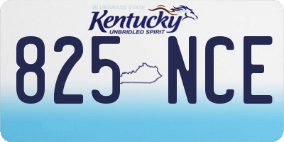 KY license plate 825NCE
