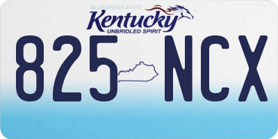 KY license plate 825NCX