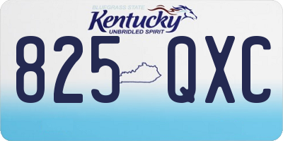 KY license plate 825QXC