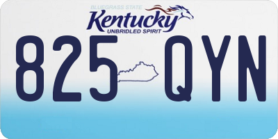 KY license plate 825QYN