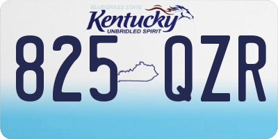 KY license plate 825QZR