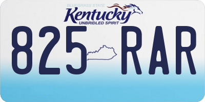 KY license plate 825RAR