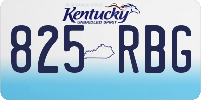 KY license plate 825RBG